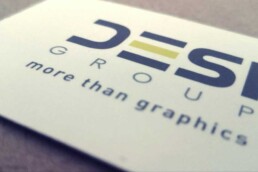 Biglietto da visita DESIgroup con finitura soft touch